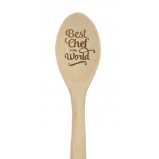 Koyal Wholesale "Best Chef in the World" Laser Engraved Wooden Mixing Spoon KOYA1946